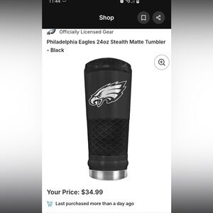 Philadelphia Eagles 24oz Stealth Matte Tumbler - Black